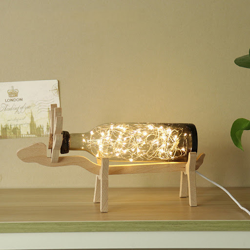 Title 3, Nordic Elk Fire Tree Silver Lantern Starry Sky ...