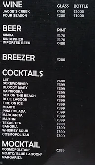 Zero Degree Lounge And Restaurant menu 3