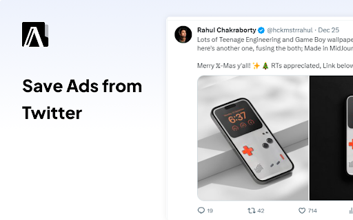 Ad Library： Save to Twitter Preview 2
