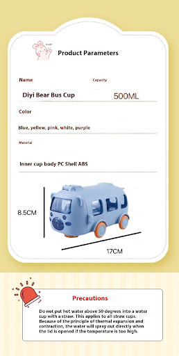 Title 1, Boys Straw Cute Portable Anti-Fall Car Cup Per...