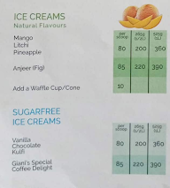 Giani's Ice Cream menu 4