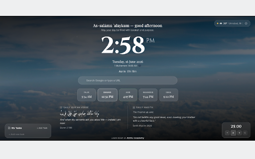 Mawaqit — Islamic New Tab screenshot 1