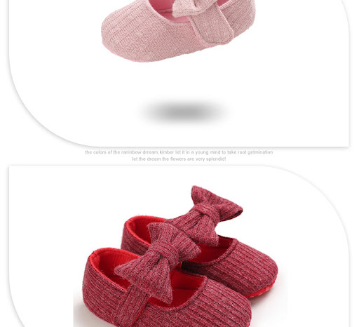 Title 4, Wool Baby Knitted Bow Baby Shoes. Soft, warm, a...