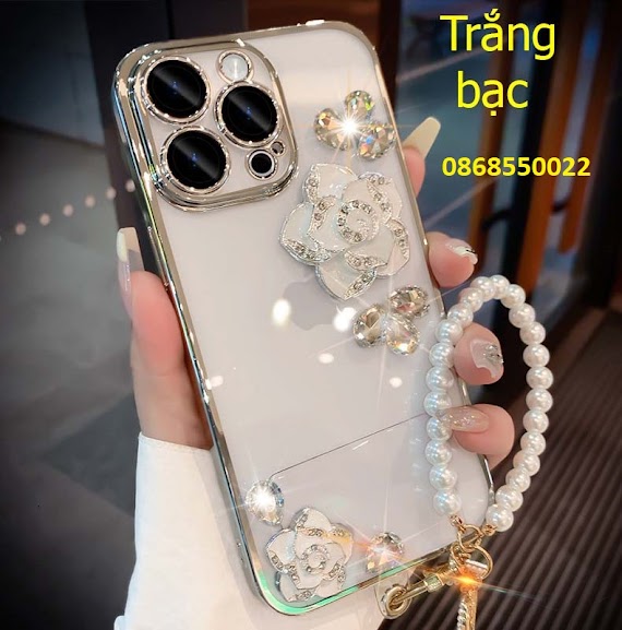 Ốp Lưng Đính Đá Trong Suốt Cho Iphone 14 Pro Max , 13 Pro Max Rất Đẹp Sang Trọng - Hàng Chính Hãng