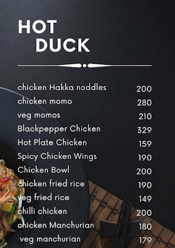 Hot Duck menu 