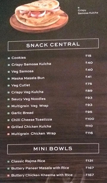 Cafe Coffee Day menu 