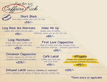 Nibs Cafe And Chocolataria menu 