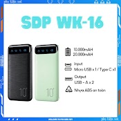 Sạc Dự Phòng Tích Hợp Màn Hình Led Dung Lượng 10000Mah - 20000Mah Wk - 16