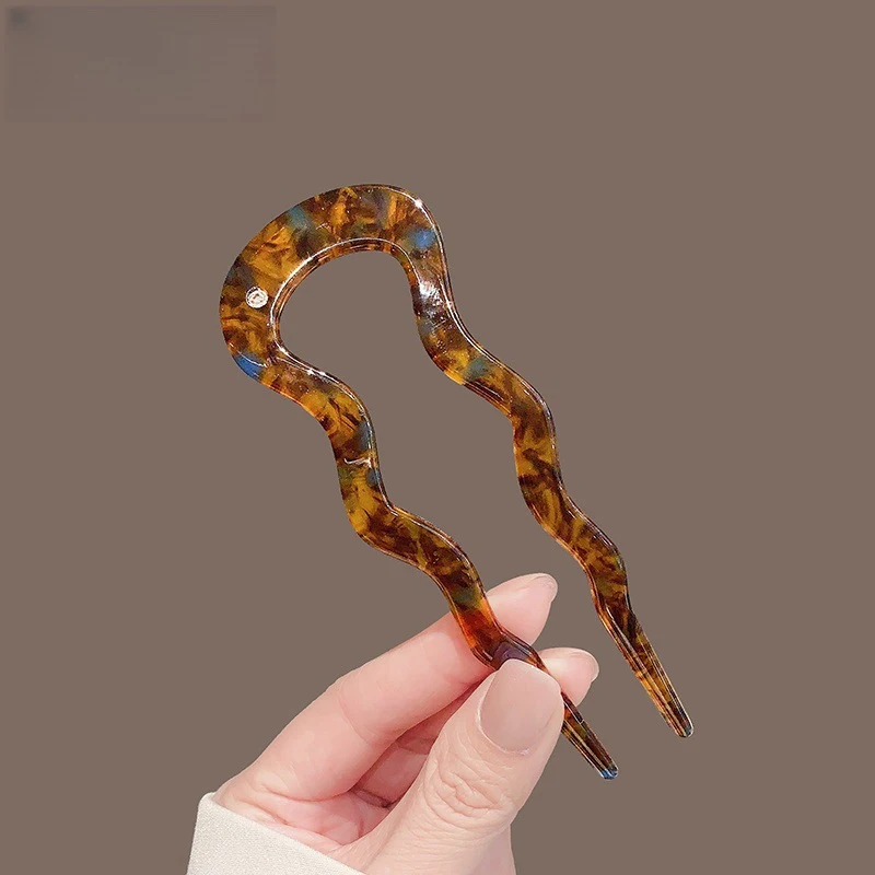 Hoogwaardige U-vormige haarspeld van azijnzuur in nieuwe Chinese stijl voor knot. Ideaal voor elegante en stevige kapsels.