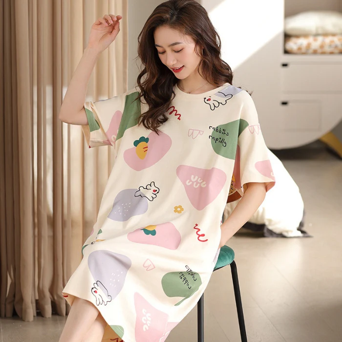 Summer Short-sleeved Cute Women's Nightdress