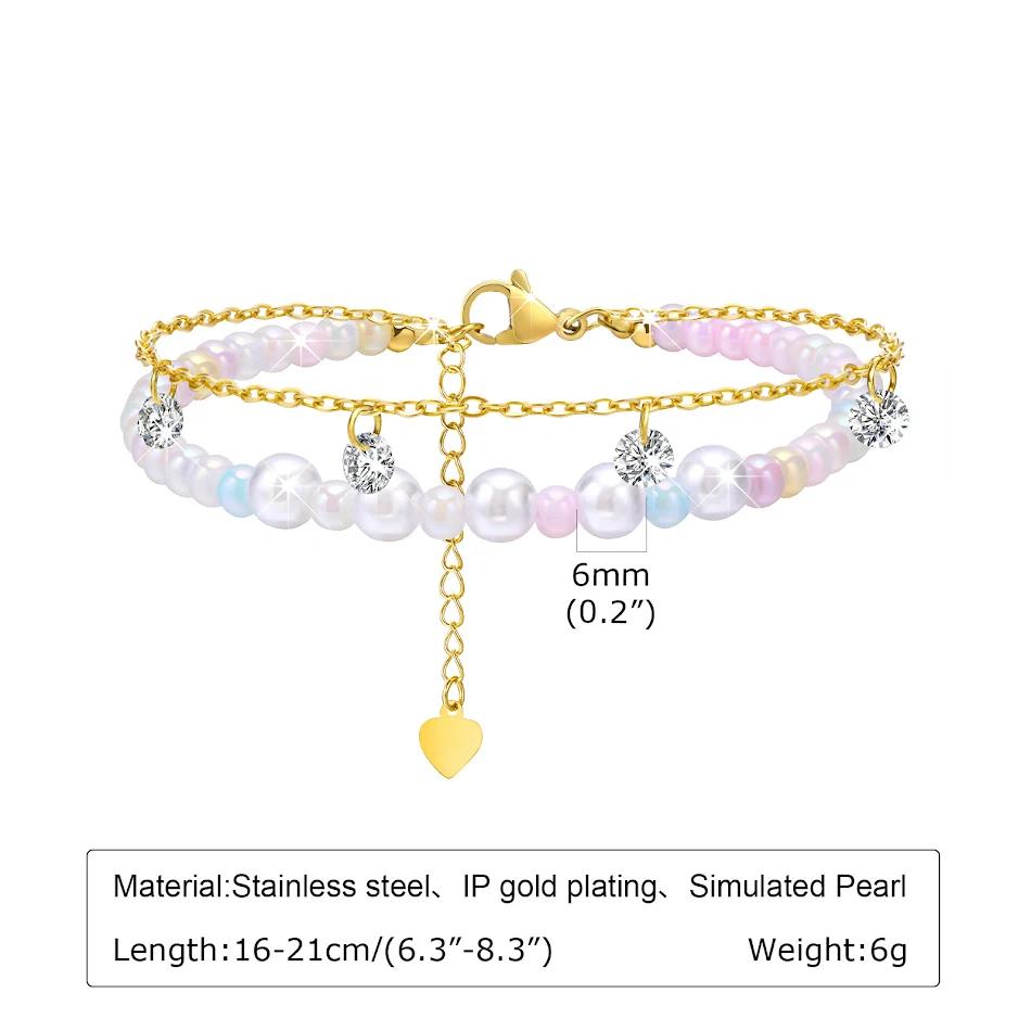 Pulseira dupla de pérolas e corrente entrelaçada. Design elegante de duas camadas, ideal para realçar seu estilo com sofisticação e brilho. Perfeita para qualquer ocasião.