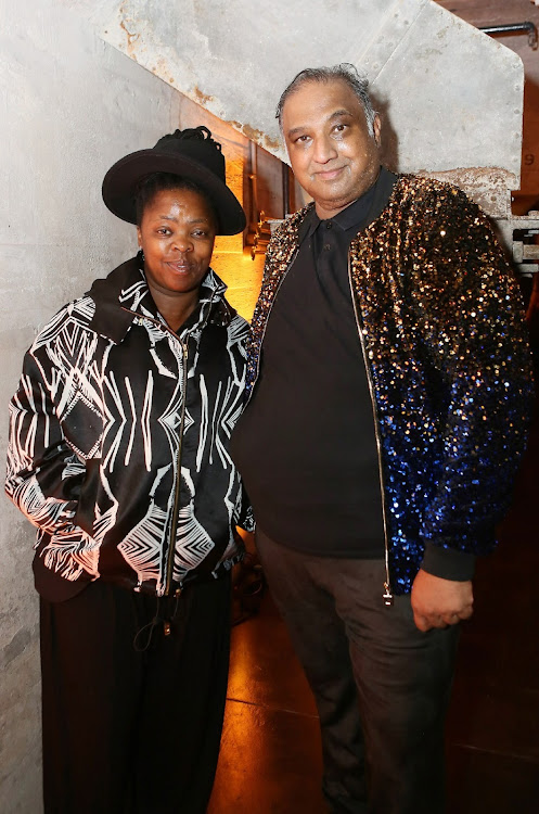 Zanele Muholi and Gavin Rajah at the Cape Town Resort collection fashion show at Zeitz Mocaa museum.