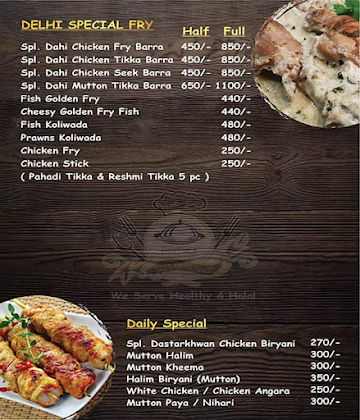 Raafae's Dastarkhwan menu 