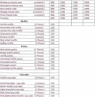 Cake Affair menu 2