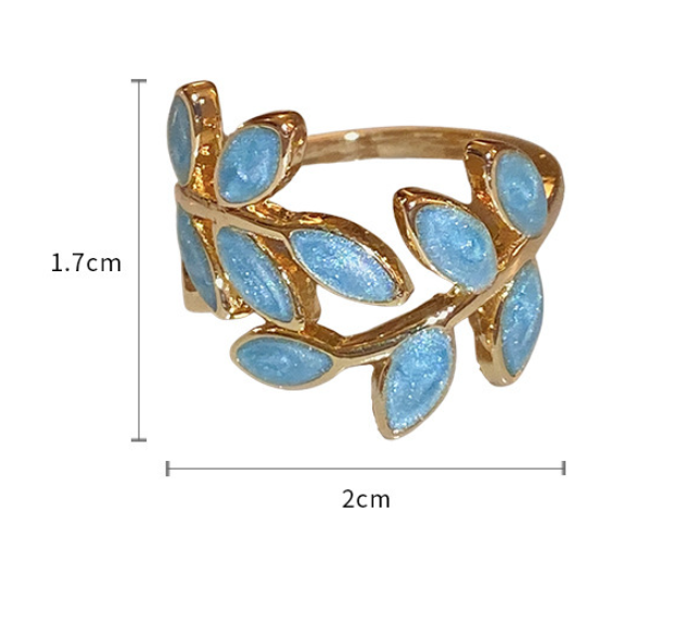 Koreaanse Oliedruppel Blad Ring Unieke Sieraden voor Dames Modern Design Koreaanse Stijl Exclusief Cadeau Elegantie Perfect Sieraad