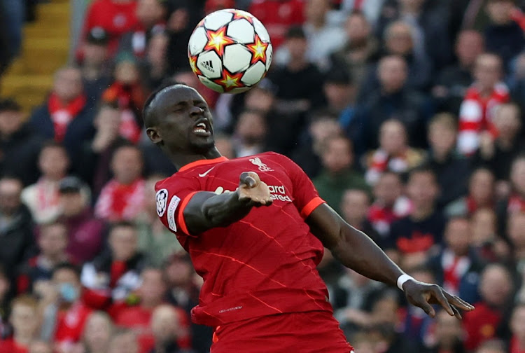 Liverpool's Sadio Mane controls the ball in the Champions League semifinal, first leg against Villarreal at Anfield, Liverpool on April 27, 2022