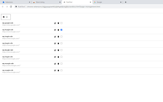 RuleTool chrome extension