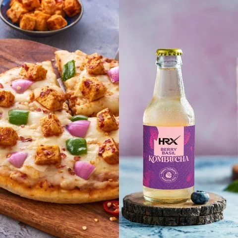 8" Classic Paneer Pizza + Berry Basil Kombucha (200 Ml)