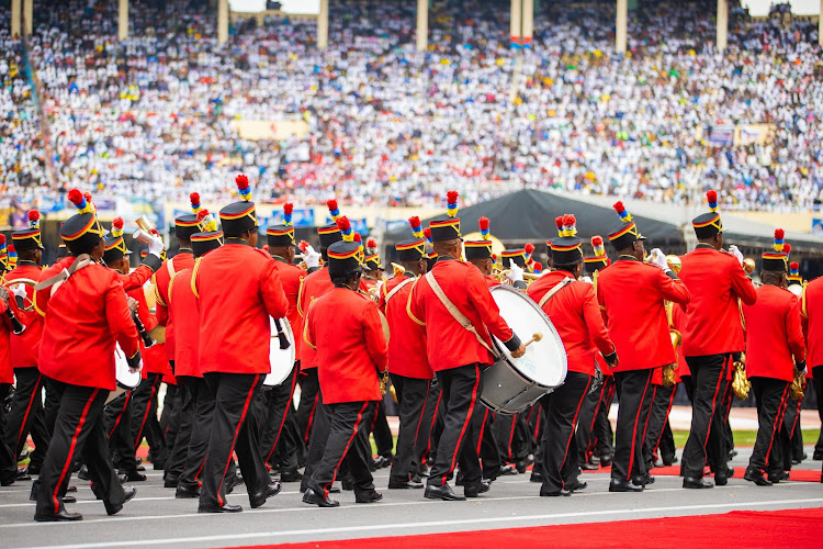 Entertainment during the inauguration ceremony of the Democratic Republic of Congo President Félix Tshisekedi during his inauguration at the Martyrs Stadium in Kinshasa on January 20, 2024.