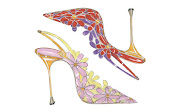 The Manolo Blahnik sketches on offer as part of the Smile Initiative included these Margolina slingbacks.