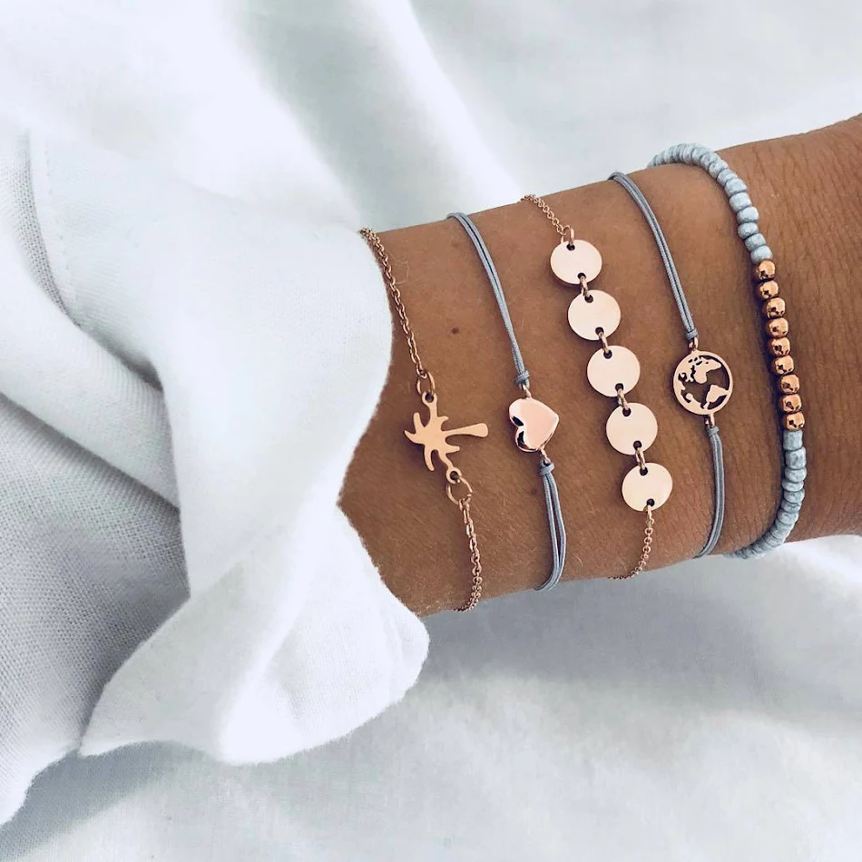 Pulsera de cadena con cuentas para mujer Elegante conjunto versátil para combinar con tu ropa. Diseño moderno y llamativo para cualquier ocasión.