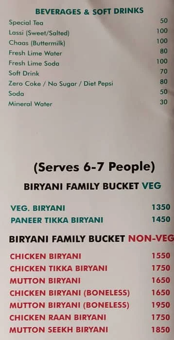 Lucky Restaurant menu 