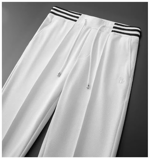 Title 3, Mens Fashion Ice Silk Pants Waffle Embroidered...