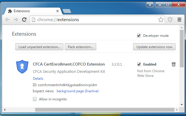 CFCA CertEnrollment.COFCO Extension chrome extension