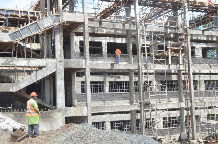 Hostels blocks being constructed in Murang'a University of Technology.