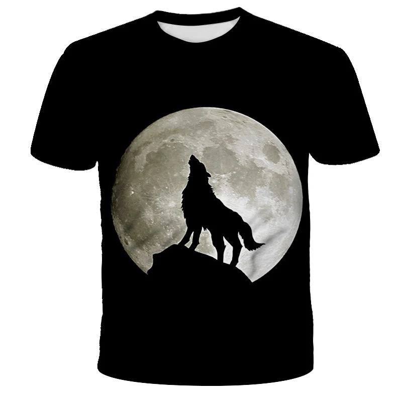 Mochizuki wolf 3D digital printed short-sleeved T-shirt