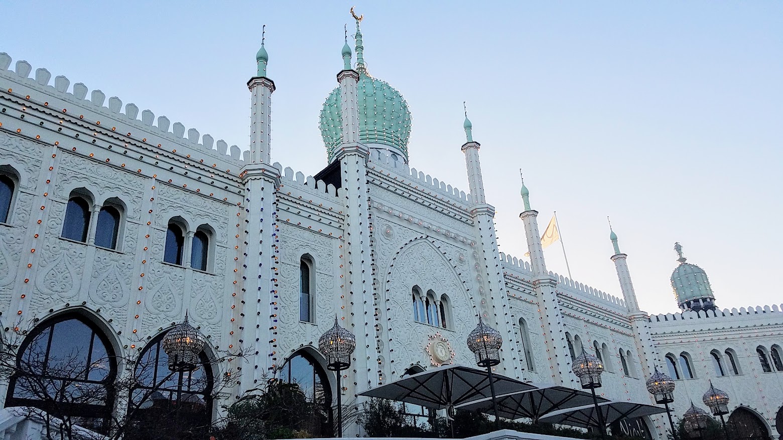 Visiting Tivoli Amusement park during Halloween decoration time, October 2018