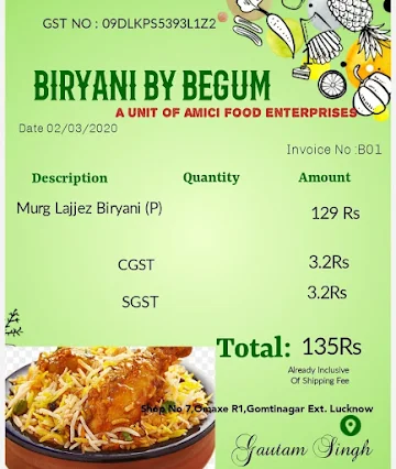 Biryani By Begum menu 