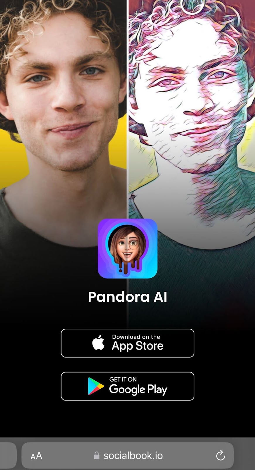 You can also download the Pandora AI app to create AI avatars.