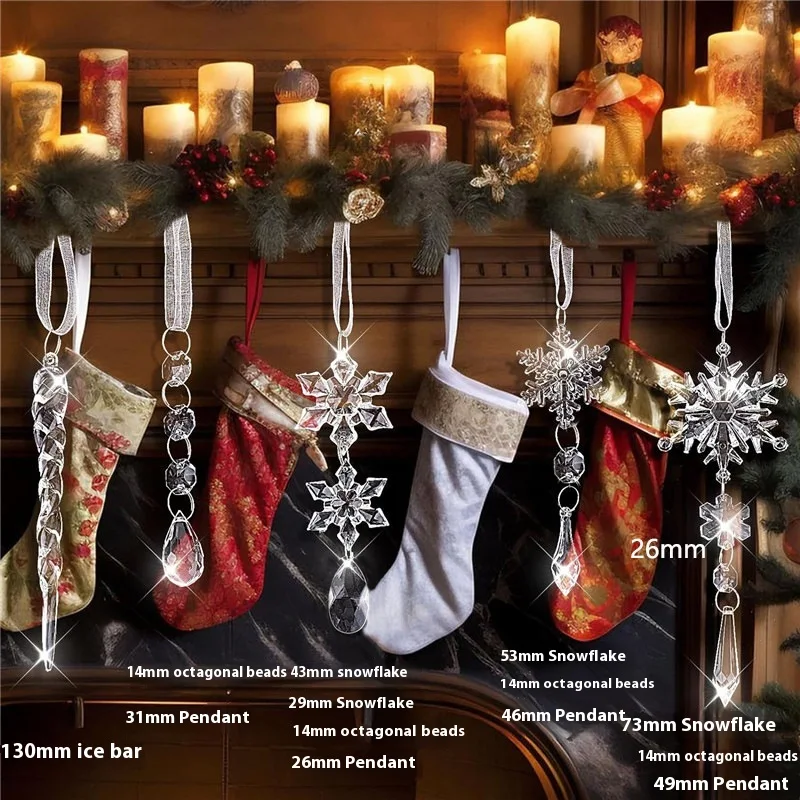 Kerst Kristal Verlichting Sneeuwvlok IJskegel Hanger Versier je huis met elegantie en creëer een magische feestelijke sfeer voor Kerstmis