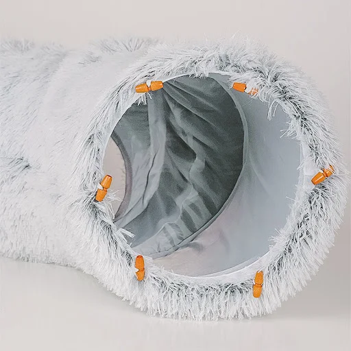 2 In 1 Round Cat Beds House Funny Cat Tunnel Toy Soft Long Plush Dog Bed For Small Dogs Basket Kittens Bed Mat Kennel De