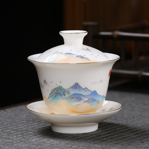 Title 8, Sheep Fat Jade Colorful Gold Sancai Cover Bowl ...