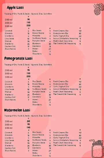 Falhari - A Fruitful Habit menu 