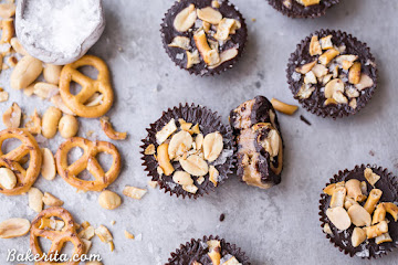Chocolate Peanut Butter Pretzel Cups (Gluten Free + Vegan)