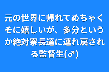 「元の世界に帰れてめちゃくそに嬉しいが、多分というか絶対寮長達に連れ戻される監督生(♂)」のメインビジュアル