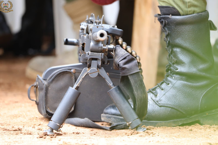 A machine gun used in the operation.