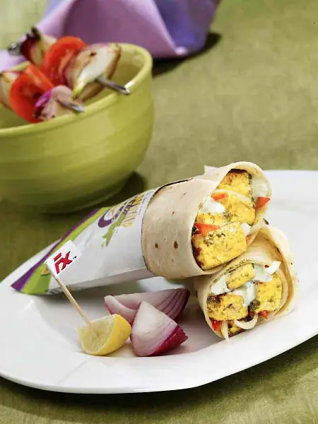 Paneer Tikka Roll In Tikka Bread