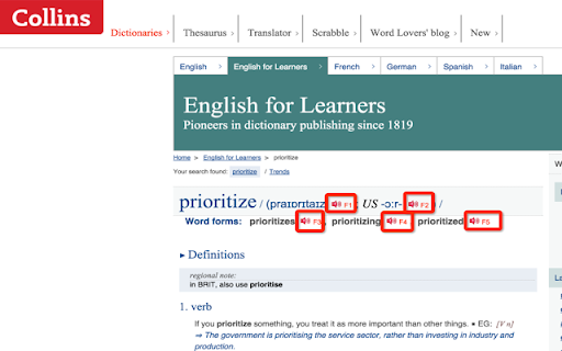 One key pronunciation