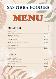 Sashtika Foodies menu 1