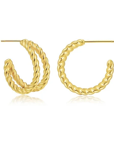 Boucles d'oreilles torsadées en for - 2