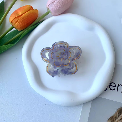 Title 12, Acetate Five Petal Flower Grip Line Dance Hollo...
