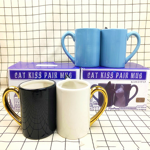 Title 1, Three-dimensional Cat Couple Ceramic Mug Black ...