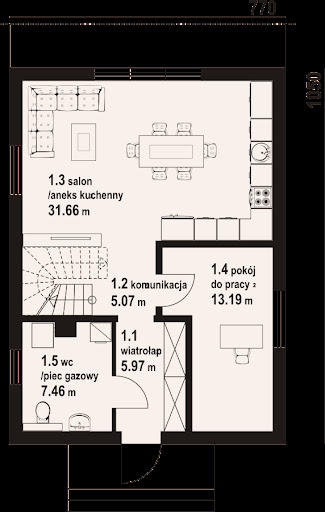 Grodziec a3 dws - Rzut parteru