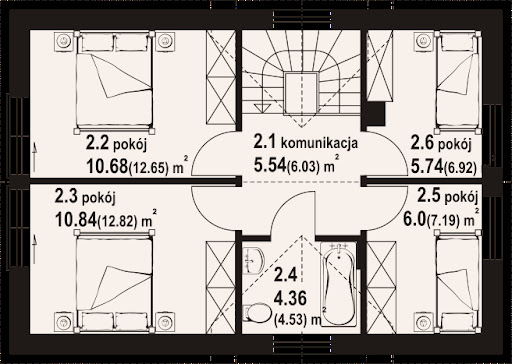 Osieczno bb 70 - Rzut poddasza