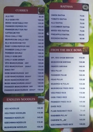 Shri Balaajee Bhavan menu 