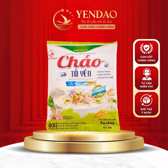 Cháo Tổ Yến Chay Yến Đảo Thơm Ngon Dinh Dưỡng Cung Cấp Canxi 50G/Gói